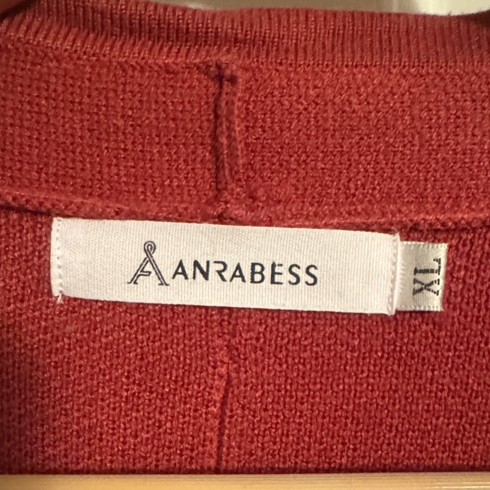 Luxurious Deep Rust Open-Front Cardigan (R) - Picture 2 of 6